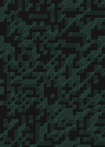 Edward Zajec 'in 1971' deki Il Cubo 'sunun uygulanması. Esasen 8 taştan oluşan bir Truchet fayans seti ve yerleştirme sanatı illüstrasyonu için kurallar