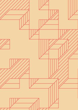 Edward Zajec 'in 1971' deki Il Cubo 'sunun uygulanması. Esasen 8 taştan oluşan bir Truchet fayans seti ve yerleştirme sanatı illüstrasyonu için kurallar