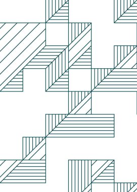 Edward Zajec 'in 1971' deki Il Cubo 'sunun uygulanması. Esasen 8 taştan oluşan bir Truchet fayans seti ve yerleştirme sanatı illüstrasyonu için kurallar