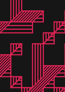 Edward Zajec 'in 1971' deki Il Cubo 'sunun uygulanması. Esasen 8 taştan oluşan bir Truchet fayans seti ve yerleştirme sanatı illüstrasyonu için kurallar