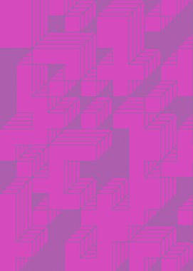 Edward Zajec 'in 1971' deki Il Cubo 'sunun uygulanması. Esasen 8 taştan oluşan bir Truchet fayans seti ve yerleştirme sanatı illüstrasyonu için kurallar