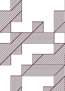 Edward Zajec 'in 1971' deki Il Cubo 'sunun uygulanması. Esasen 8 taştan oluşan bir Truchet fayans seti ve yerleştirme sanatı illüstrasyonu için kurallar