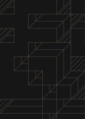 Edward Zajec 'in 1971' deki Il Cubo 'sunun uygulanması. Esasen 8 taştan oluşan bir Truchet fayans seti ve yerleştirme sanatı illüstrasyonu için kurallar