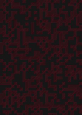 Edward Zajec 'in 1971' deki Il Cubo 'sunun uygulanması. Esasen 8 taştan oluşan bir Truchet fayans seti ve yerleştirme sanatı illüstrasyonu için kurallar