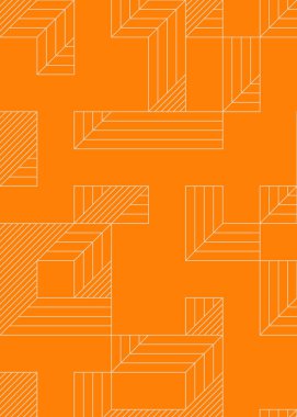 Edward Zajec 'in 1971' deki Il Cubo 'sunun uygulanması. Esasen 8 taştan oluşan bir Truchet fayans seti ve yerleştirme sanatı illüstrasyonu için kurallar