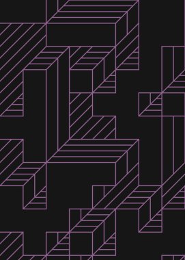 Edward Zajec 'in 1971' deki Il Cubo 'sunun uygulanması. Esasen 8 taştan oluşan bir Truchet fayans seti ve yerleştirme sanatı illüstrasyonu için kurallar