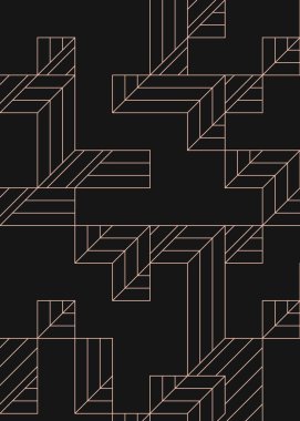 Edward Zajec 'in 1971' deki Il Cubo 'sunun uygulanması. Esasen 8 taştan oluşan bir Truchet fayans seti ve yerleştirme sanatı illüstrasyonu için kurallar