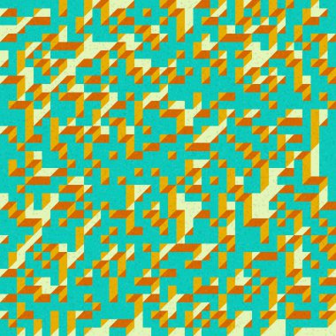 Edward Zajec 'in 1971' deki Il Cubo 'sunun uygulanması. Esasen 8 taştan oluşan bir Truchet fayans seti ve yerleştirme sanatı illüstrasyonu için kurallar