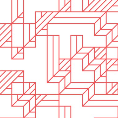 Edward Zajec 'in 1971' deki Il Cubo 'sunun uygulanması. Esasen 8 taştan oluşan bir Truchet fayans seti ve yerleştirme sanatı illüstrasyonu için kurallar