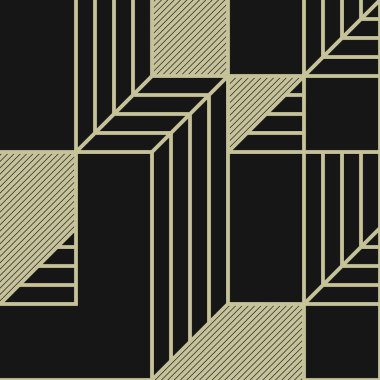 Edward Zajec 'in 1971' deki Il Cubo 'sunun uygulanması. Esasen 8 taştan oluşan bir Truchet fayans seti ve yerleştirme sanatı illüstrasyonu için kurallar