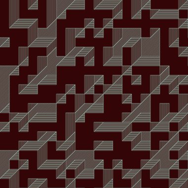 Edward Zajec 'in 1971' deki Il Cubo 'sunun uygulanması. Esasen 8 taştan oluşan bir Truchet fayans seti ve yerleştirme sanatı illüstrasyonu için kurallar