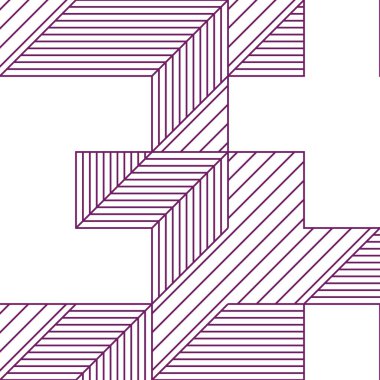 Edward Zajec 'in 1971' deki Il Cubo 'sunun uygulanması. Esasen 8 taştan oluşan bir Truchet fayans seti ve yerleştirme sanatı illüstrasyonu için kurallar