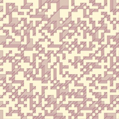 Edward Zajec 'in 1971' deki Il Cubo 'sunun uygulanması. Esasen 8 taştan oluşan bir Truchet fayans seti ve yerleştirme sanatı illüstrasyonu için kurallar