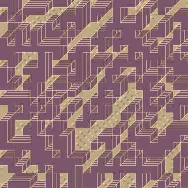 Edward Zajec 'in 1971' deki Il Cubo 'sunun uygulanması. Esasen 8 taştan oluşan bir Truchet fayans seti ve yerleştirme sanatı illüstrasyonu için kurallar