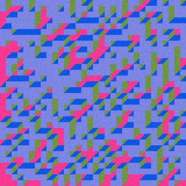 Edward Zajec 'in 1971' deki Il Cubo 'sunun uygulanması. Esasen 8 taştan oluşan bir Truchet fayans seti ve yerleştirme sanatı illüstrasyonu için kurallar