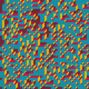 Edward Zajec 'in 1971' deki Il Cubo 'sunun uygulanması. Esasen 8 taştan oluşan bir Truchet fayans seti ve yerleştirme sanatı illüstrasyonu için kurallar