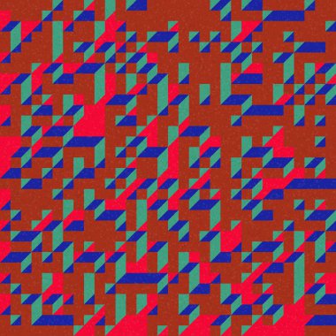 Edward Zajec 'in 1971' deki Il Cubo 'sunun uygulanması. Esasen 8 taştan oluşan bir Truchet fayans seti ve yerleştirme sanatı illüstrasyonu için kurallar