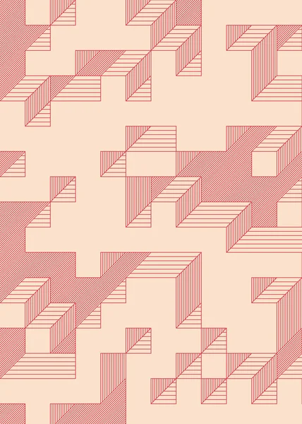 Edward Zajec 'in 1971' deki Il Cubo 'sunun uygulanması. Esasen 8 taştan oluşan bir Truchet fayans seti ve yerleştirme sanatı illüstrasyonu için kurallar