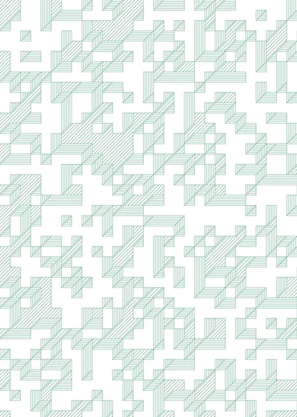 Edward Zajec 'in 1971' deki Il Cubo 'sunun uygulanması. Esasen 8 taştan oluşan bir Truchet fayans seti ve yerleştirme sanatı illüstrasyonu için kurallar