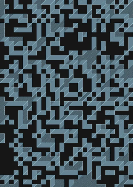 Edward Zajec 'in 1971' deki Il Cubo 'sunun uygulanması. Esasen 8 taştan oluşan bir Truchet fayans seti ve yerleştirme sanatı illüstrasyonu için kurallar