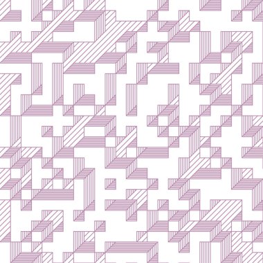 Edward Zajec 'in 1971' deki Il Cubo 'sunun uygulanması. Esasen 8 taştan oluşan bir Truchet fayans seti ve yerleştirme sanatı illüstrasyonu için kurallar