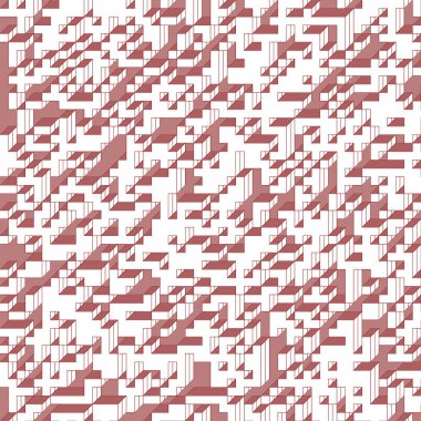 Edward Zajec 'in 1971' deki Il Cubo 'sunun uygulanması. Esasen 8 taştan oluşan bir Truchet fayans seti ve yerleştirme sanatı illüstrasyonu için kurallar