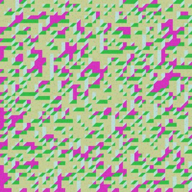 Edward Zajec 'in 1971' deki Il Cubo 'sunun uygulanması. Esasen 8 taştan oluşan bir Truchet fayans seti ve yerleştirme sanatı illüstrasyonu için kurallar