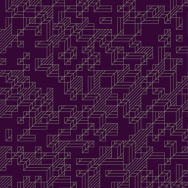 Edward Zajec 'in 1971' deki Il Cubo 'sunun uygulanması. Esasen 8 taştan oluşan bir Truchet fayans seti ve yerleştirme sanatı illüstrasyonu için kurallar