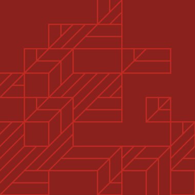 Edward Zajec 'in 1971' deki Il Cubo 'sunun uygulanması. Esasen 8 taştan oluşan bir Truchet fayans seti ve yerleştirme sanatı illüstrasyonu için kurallar