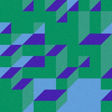 Edward Zajec 'in 1971' deki Il Cubo 'sunun uygulanması. Esasen 8 taştan oluşan bir Truchet fayans seti ve yerleştirme sanatı illüstrasyonu için kurallar