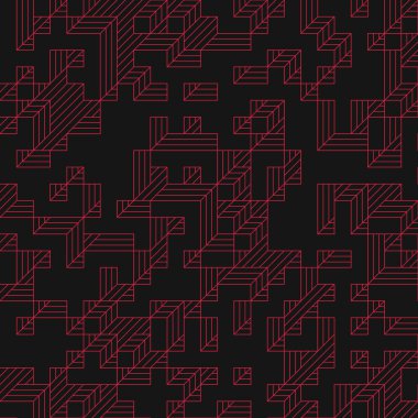 Edward Zajec 'in 1971' deki Il Cubo 'sunun uygulanması. Esasen 8 taştan oluşan bir Truchet fayans seti ve yerleştirme sanatı illüstrasyonu için kurallar