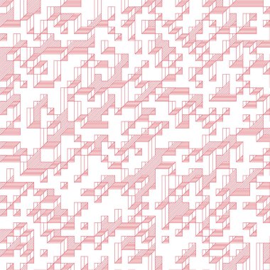 Edward Zajec 'in 1971' deki Il Cubo 'sunun uygulanması. Esasen 8 taştan oluşan bir Truchet fayans seti ve yerleştirme sanatı illüstrasyonu için kurallar