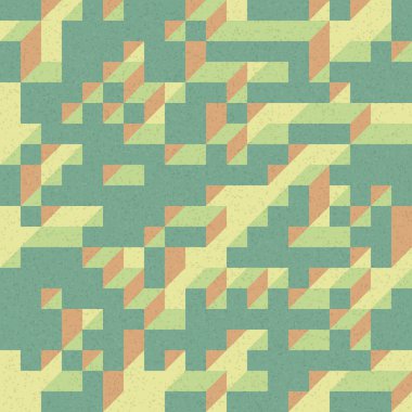 Edward Zajec 'in 1971' deki Il Cubo 'sunun uygulanması. Esasen 8 taştan oluşan bir Truchet fayans seti ve yerleştirme sanatı illüstrasyonu için kurallar