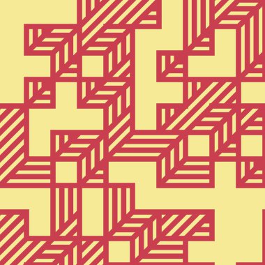 Edward Zajec 'in 1971' deki Il Cubo 'sunun uygulanması. Esasen 8 taştan oluşan bir Truchet fayans seti ve yerleştirme sanatı illüstrasyonu için kurallar