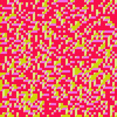 Edward Zajec 'in 1971' deki Il Cubo 'sunun uygulanması. Esasen 8 taştan oluşan bir Truchet fayans seti ve yerleştirme sanatı illüstrasyonu için kurallar