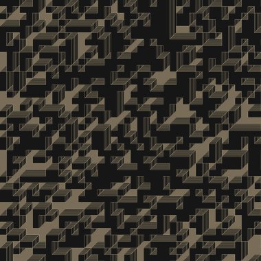 Edward Zajec 'in 1971' deki Il Cubo 'sunun uygulanması. Esasen 8 taştan oluşan bir Truchet fayans seti ve yerleştirme sanatı illüstrasyonu için kurallar