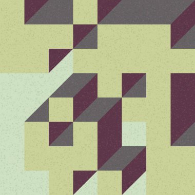 Edward Zajec 'in 1971' deki Il Cubo 'sunun uygulanması. Esasen 8 taştan oluşan bir Truchet fayans seti ve yerleştirme sanatı illüstrasyonu için kurallar