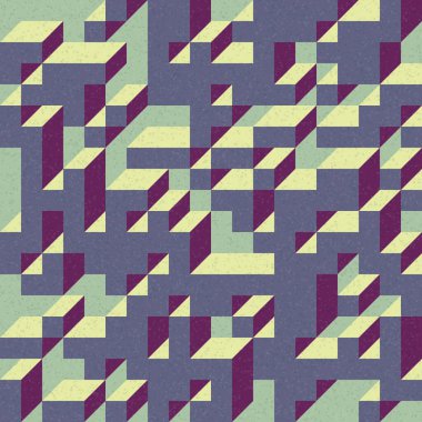 Edward Zajec 'in 1971' deki Il Cubo 'sunun uygulanması. Esasen 8 taştan oluşan bir Truchet fayans seti ve yerleştirme sanatı illüstrasyonu için kurallar