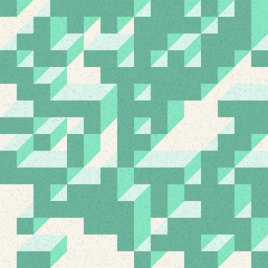 Edward Zajec 'in 1971' deki Il Cubo 'sunun uygulanması. Esasen 8 taştan oluşan bir Truchet fayans seti ve yerleştirme sanatı illüstrasyonu için kurallar