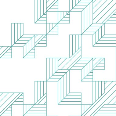 Edward Zajec 'in 1971' deki Il Cubo 'sunun uygulanması. Esasen 8 taştan oluşan bir Truchet fayans seti ve yerleştirme sanatı illüstrasyonu için kurallar