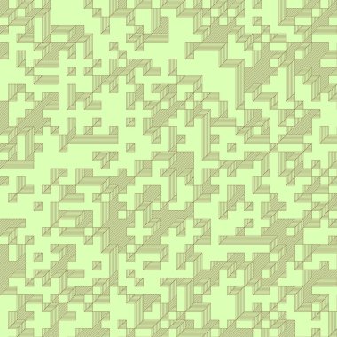 Edward Zajec 'in 1971' deki Il Cubo 'sunun uygulanması. Esasen 8 taştan oluşan bir Truchet fayans seti ve yerleştirme sanatı illüstrasyonu için kurallar