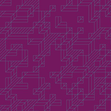 Edward Zajec 'in 1971' deki Il Cubo 'sunun uygulanması. Esasen 8 taştan oluşan bir Truchet fayans seti ve yerleştirme sanatı illüstrasyonu için kurallar