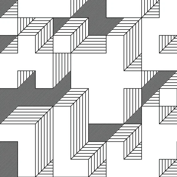 Edward Zajec 'in 1971' deki Il Cubo 'sunun uygulanması. Esasen 8 taştan oluşan bir Truchet fayans seti ve yerleştirme sanatı illüstrasyonu için kurallar