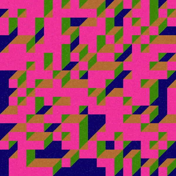 Edward Zajec 'in 1971' deki Il Cubo 'sunun uygulanması. Esasen 8 taştan oluşan bir Truchet fayans seti ve yerleştirme sanatı illüstrasyonu için kurallar