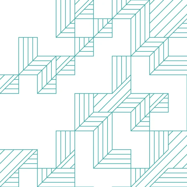 Edward Zajec 'in 1971' deki Il Cubo 'sunun uygulanması. Esasen 8 taştan oluşan bir Truchet fayans seti ve yerleştirme sanatı illüstrasyonu için kurallar