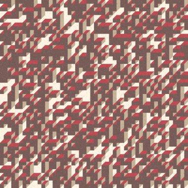 Edward Zajec 'in 1971' deki Il Cubo 'sunun uygulanması. Esasen 8 taştan oluşan bir Truchet fayans seti ve yerleştirme sanatı illüstrasyonu için kurallar