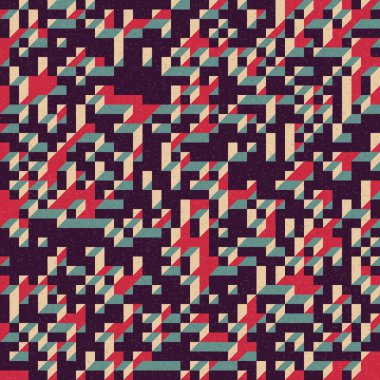 Edward Zajec 'in 1971' deki Il Cubo 'sunun uygulanması. Esasen 8 taştan oluşan bir Truchet fayans seti ve yerleştirme sanatı illüstrasyonu için kurallar