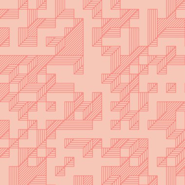 Edward Zajec 'in 1971' deki Il Cubo 'sunun uygulanması. Esasen 8 taştan oluşan bir Truchet fayans seti ve yerleştirme sanatı illüstrasyonu için kurallar