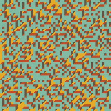 Edward Zajec 'in 1971' deki Il Cubo 'sunun uygulanması. Esasen 8 taştan oluşan bir Truchet fayans seti ve yerleştirme sanatı illüstrasyonu için kurallar