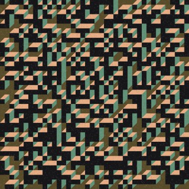 Edward Zajec 'in 1971' deki Il Cubo 'sunun uygulanması. Esasen 8 taştan oluşan bir Truchet fayans seti ve yerleştirme sanatı illüstrasyonu için kurallar